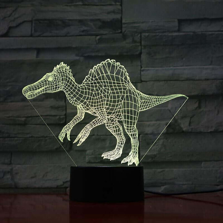 Baryonx Dinosaur (2) - 3D Optical Illusion Lamp - carve-craftworks-llc