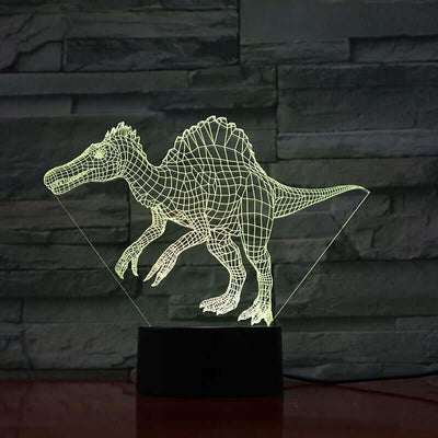 Baryonx Dinosaur (2) - 3D Optical Illusion Lamp - carve-craftworks-llc