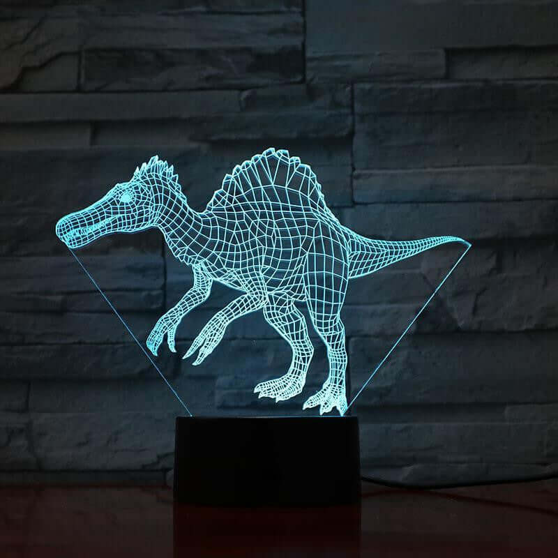 Baryonx Dinosaur (2) - 3D Optical Illusion Lamp - carve-craftworks-llc
