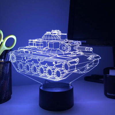 M60A2 "Starship" Patton  - 3D Optical Illusion  Lamp - carve-craftworks-llc