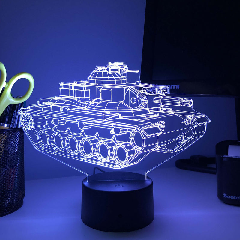 M60A2 "Starship" Patton  - 3D Optical Illusion  Lamp - carve-craftworks-llc