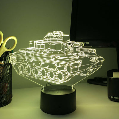 M60A2 "Starship" Patton  - 3D Optical Illusion  Lamp - carve-craftworks-llc