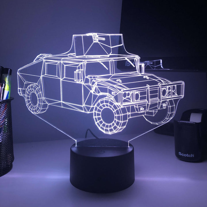 HUMVEE - 3D Optical Illusion Lamp - carve-craftworks-llc