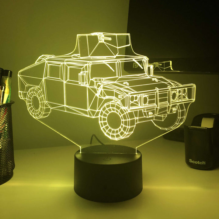 HUMVEE - 3D Optical Illusion Lamp - carve-craftworks-llc