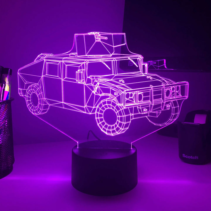 HUMVEE - 3D Optical Illusion Lamp - carve-craftworks-llc