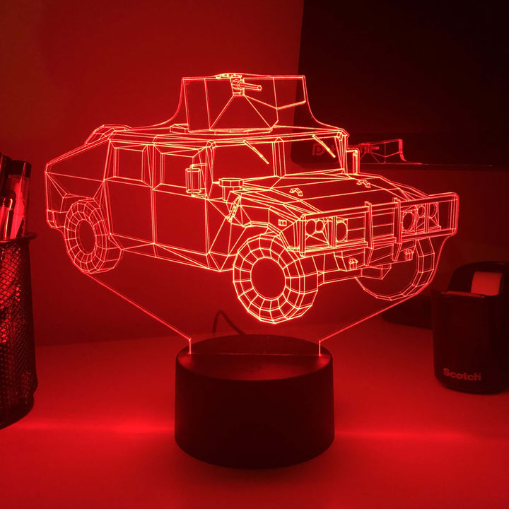 HUMVEE - 3D Optical Illusion Lamp - carve-craftworks-llc