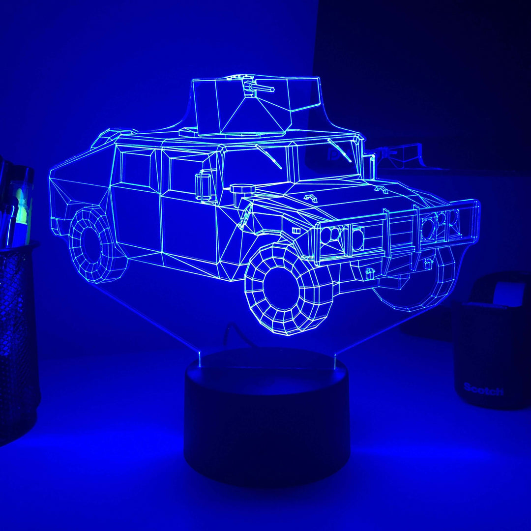 HUMVEE - 3D Optical Illusion Lamp - carve-craftworks-llc