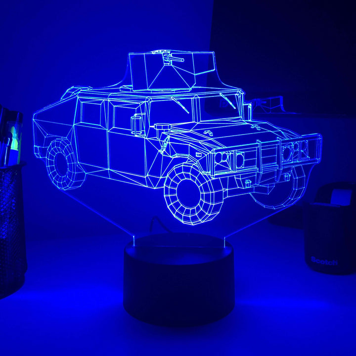HUMVEE - 3D Optical Illusion Lamp - carve-craftworks-llc