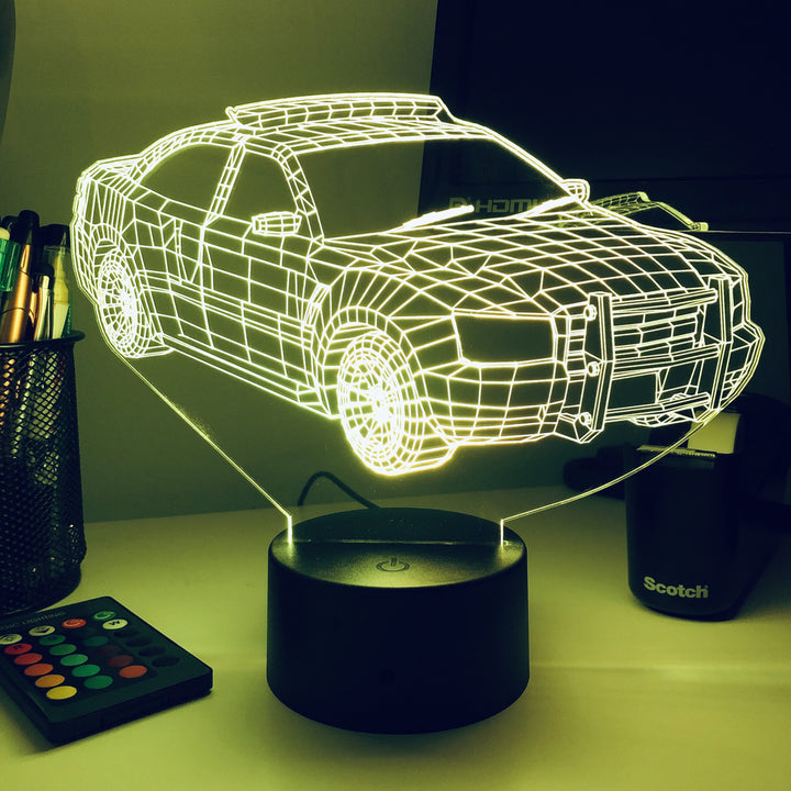 Police Squad Car - 3D Optical Illusion Lamp - carve-craftworks-llc