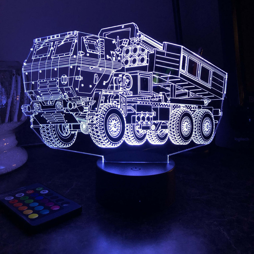 M142 HIMARS - 3D Optical Illusion Lamp - carve-craftworks-llc