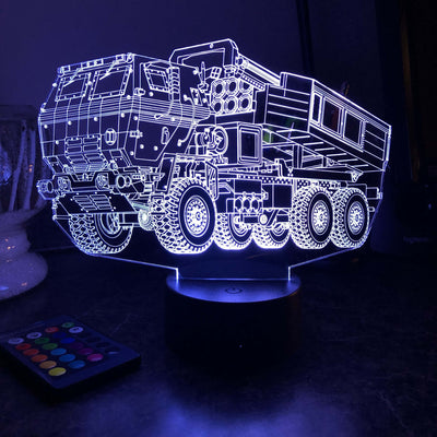 M142 HIMARS - 3D Optical Illusion Lamp - carve-craftworks-llc