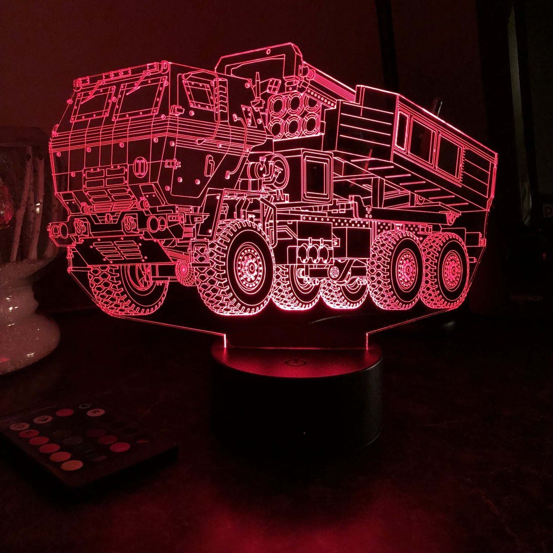 M142 HIMARS - 3D Optical Illusion Lamp - carve-craftworks-llc