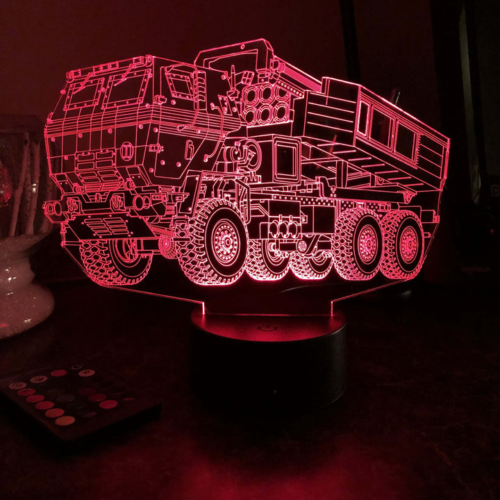 M142 HIMARS - 3D Optical Illusion Lamp - carve-craftworks-llc
