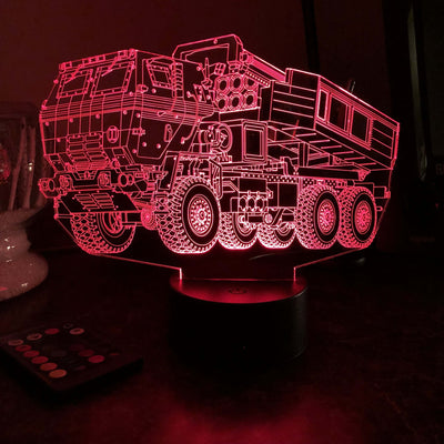 M142 HIMARS - 3D Optical Illusion Lamp - carve-craftworks-llc
