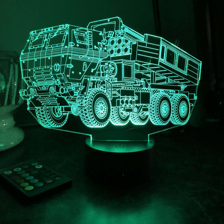 M142 HIMARS - 3D Optical Illusion Lamp - carve-craftworks-llc