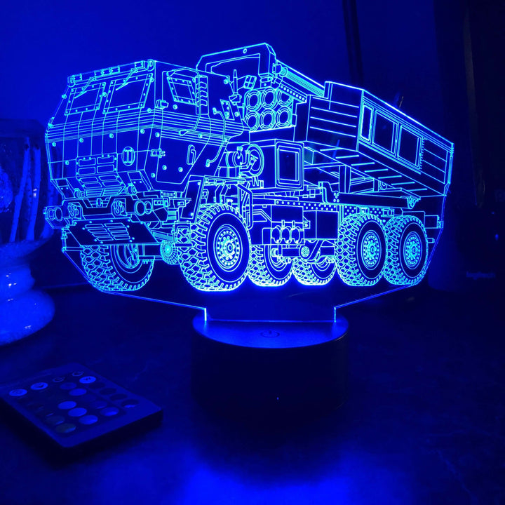 M142 HIMARS - 3D Optical Illusion Lamp - carve-craftworks-llc