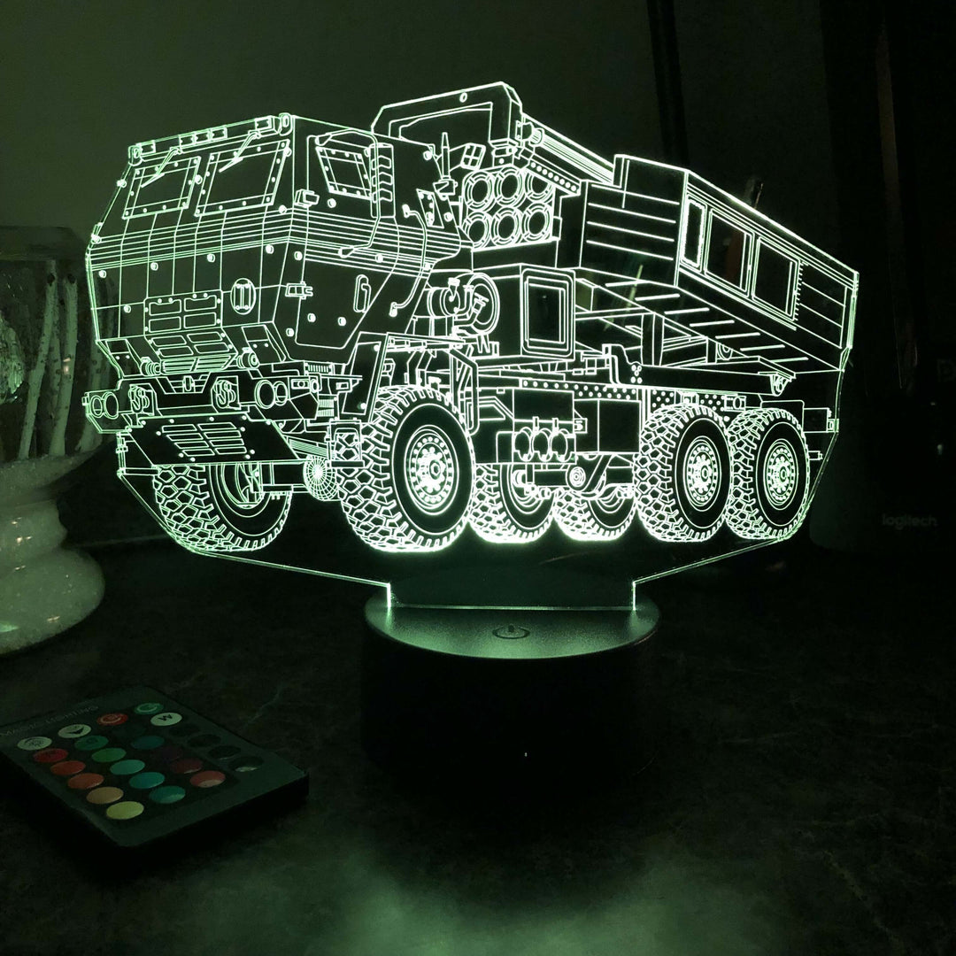 M142 HIMARS - 3D Optical Illusion Lamp - carve-craftworks-llc
