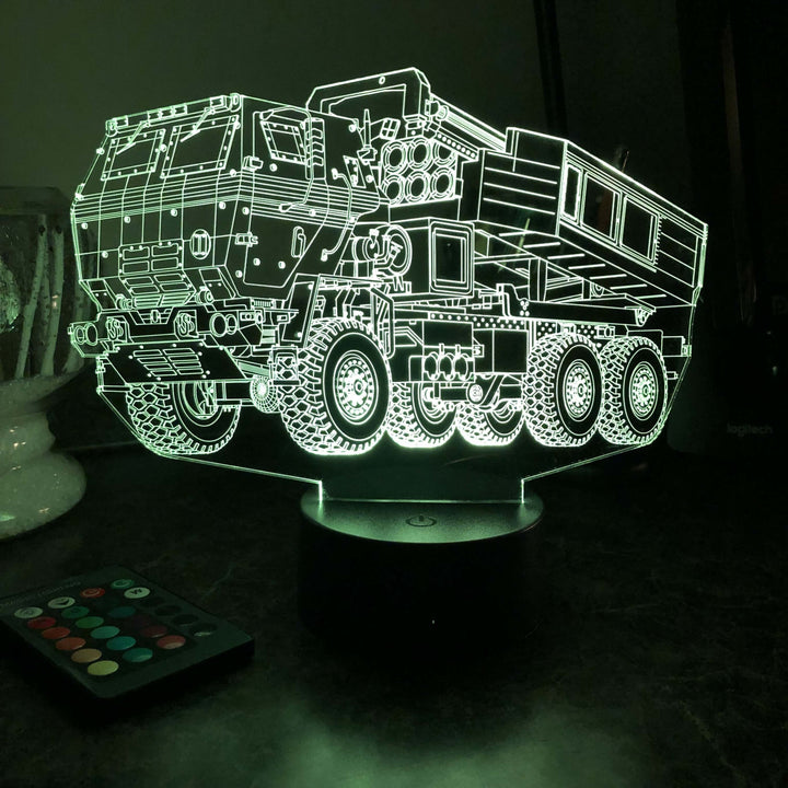 M142 HIMARS - 3D Optical Illusion Lamp - carve-craftworks-llc