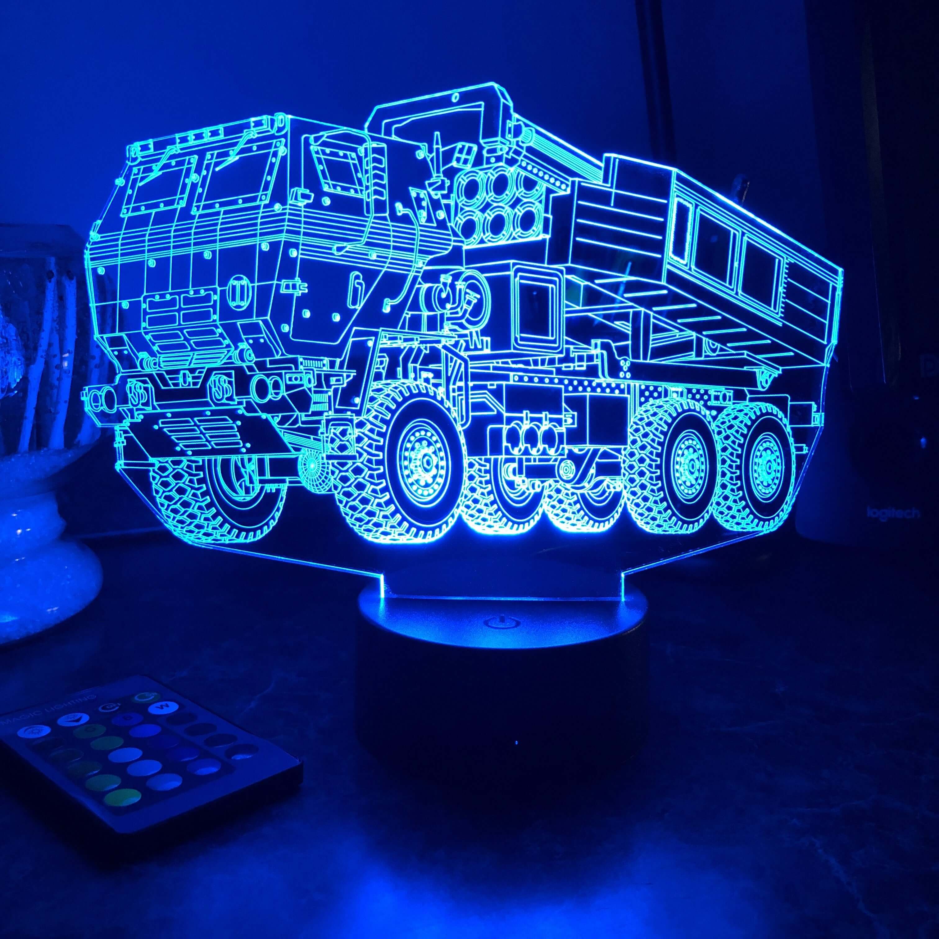 M142 HIMARS - 3D Optical Illusion Lamp – Carve Craftworks, LLC