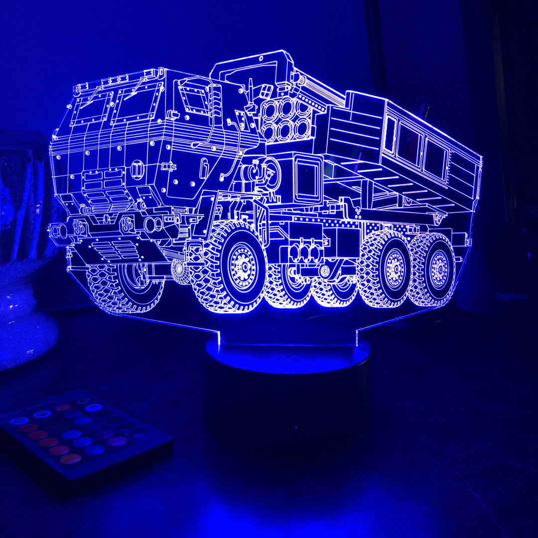 M142 HIMARS - 3D Optical Illusion Lamp - carve-craftworks-llc