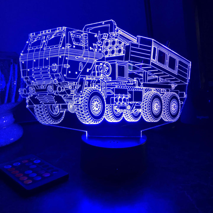 M142 HIMARS - 3D Optical Illusion Lamp - carve-craftworks-llc