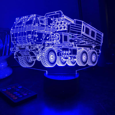 M142 HIMARS - 3D Optical Illusion Lamp - carve-craftworks-llc