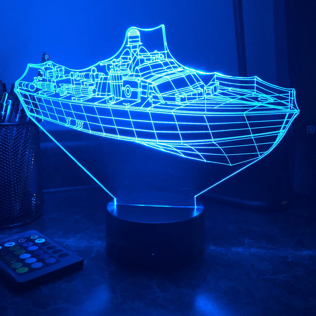 PT Boat 305 - 3D Optical Illusion Lamp - carve-craftworks-llc