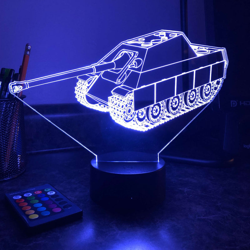 Jagdpanther Tank Destroyer - 3D Optical Illusion Lamp - carve-craftworks-llc