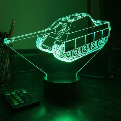 Jagdpanther Tank Destroyer - 3D Optical Illusion Lamp - carve-craftworks-llc