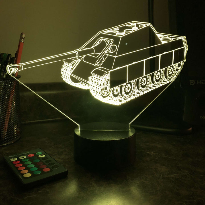 Jagdpanther Tank Destroyer - 3D Optical Illusion Lamp - carve-craftworks-llc