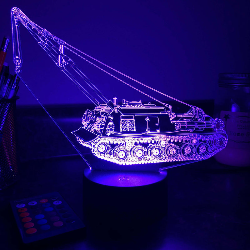 M88A1 Recovery Vehicle  - 3D Optical Illusion Lamp - carve-craftworks-llc