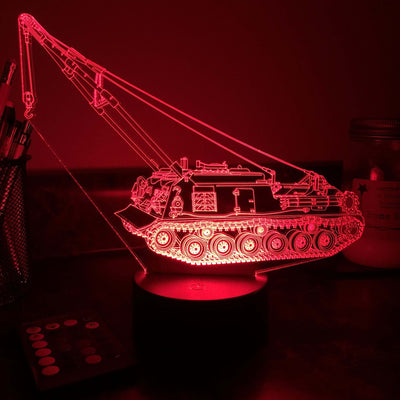M88A1 Recovery Vehicle  - 3D Optical Illusion Lamp - carve-craftworks-llc