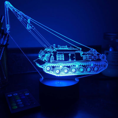 M88A1 Recovery Vehicle  - 3D Optical Illusion Lamp - carve-craftworks-llc