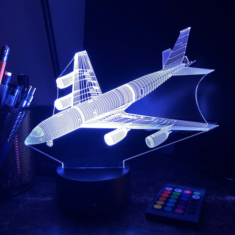 KC-135 USAF Refueling Plane - 3D Optical Illusion Lamp - carve-craftworks-llc
