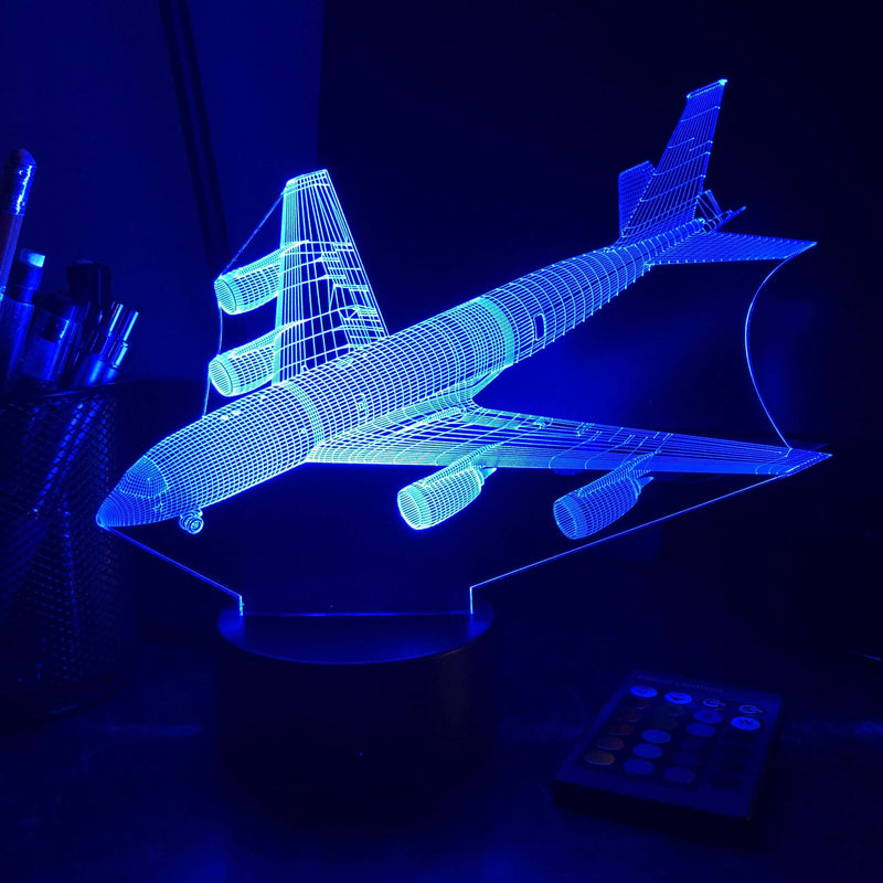 KC-135 USAF Refueling Plane - 3D Optical Illusion Lamp - carve-craftworks-llc
