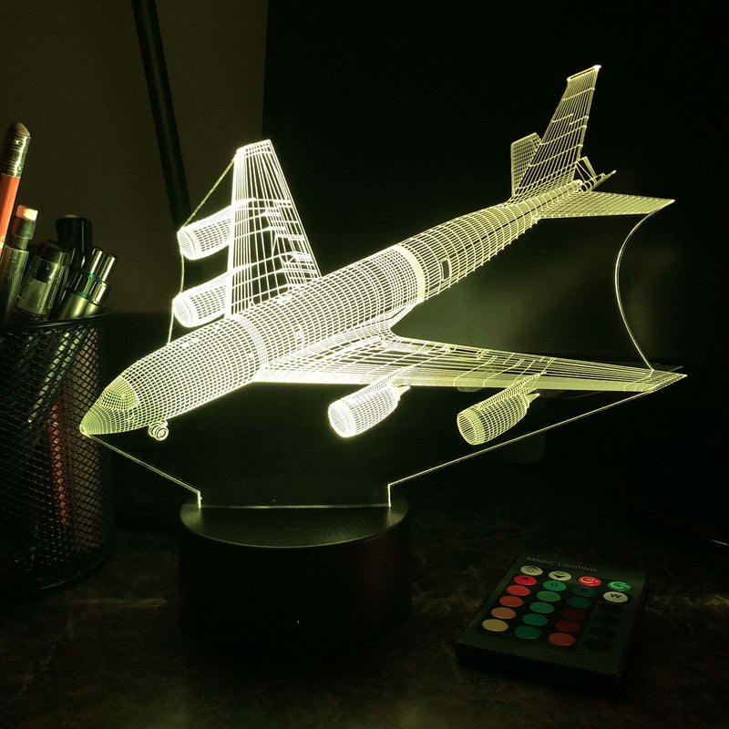 KC-135 USAF Refueling Plane - 3D Optical Illusion Lamp - carve-craftworks-llc