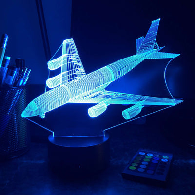 KC-135 USAF Refueling Plane - 3D Optical Illusion Lamp - carve-craftworks-llc