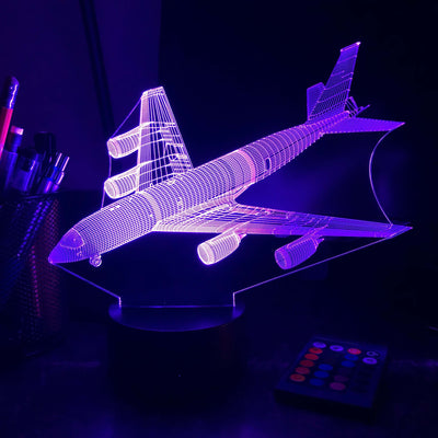KC-135 USAF Refueling Plane - 3D Optical Illusion Lamp - carve-craftworks-llc