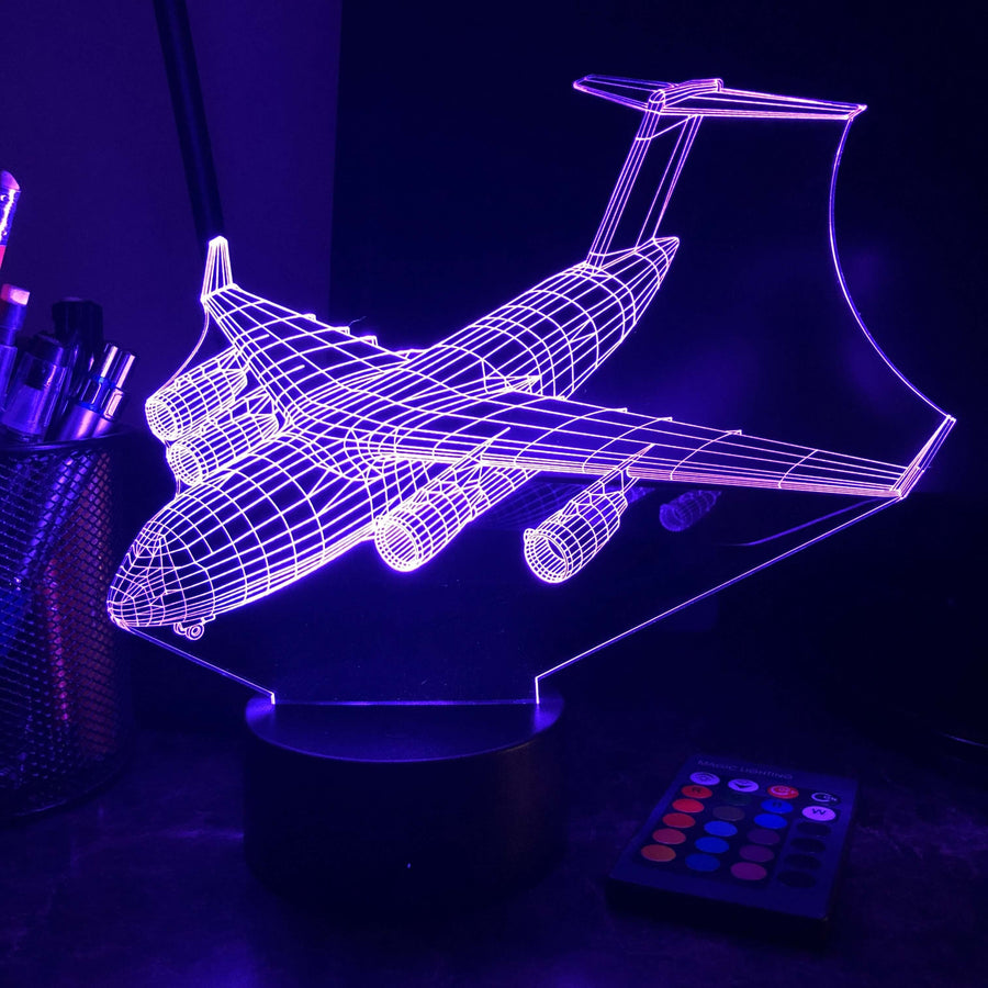 C-17 USAF Transport Plane - 3D Optical Illusion Lamp - carve-craftworks-llc