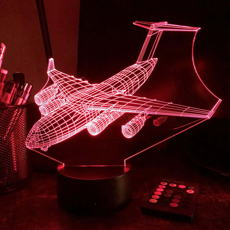C-17 USAF Transport Plane - 3D Optical Illusion Lamp - carve-craftworks-llc