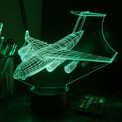 C-17 USAF Transport Plane - 3D Optical Illusion Lamp - carve-craftworks-llc