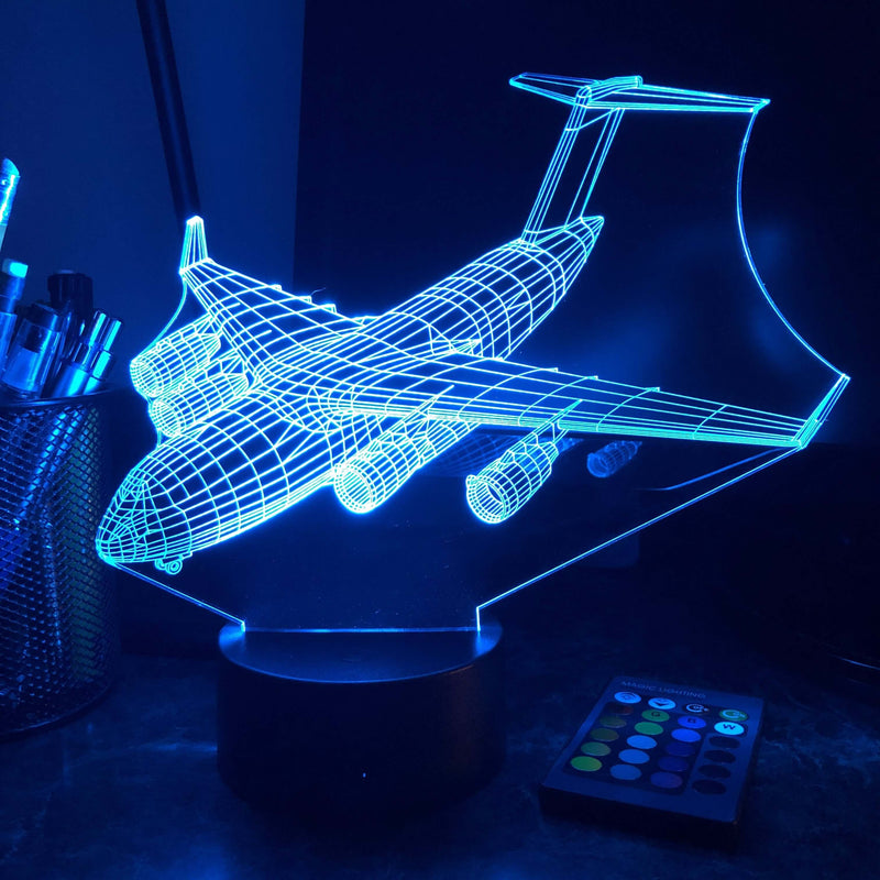 C-17 USAF Transport Plane - 3D Optical Illusion Lamp - carve-craftworks-llc