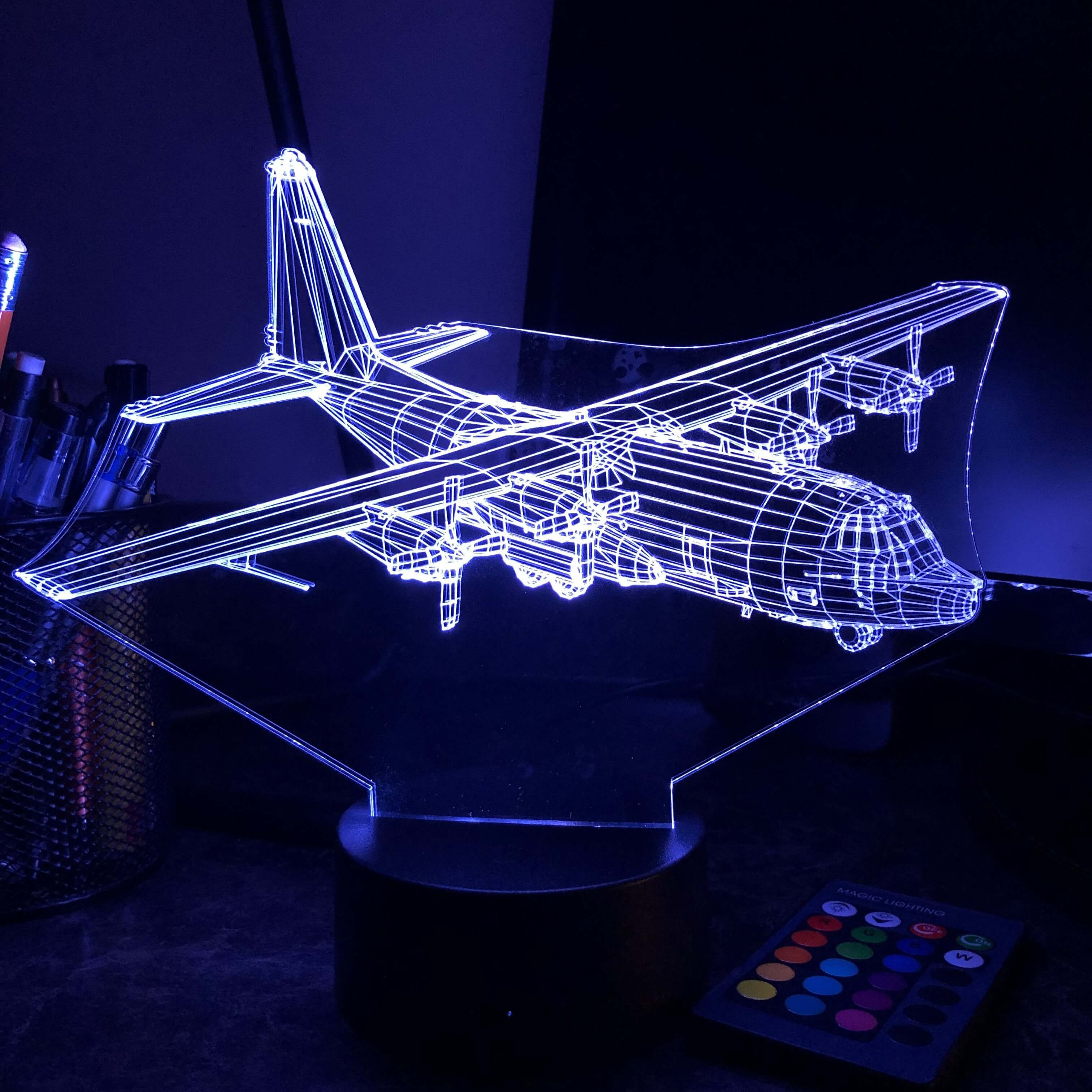 C-130 Hercules 3D LED Lamp | Personalized Air Force Gift – Carve