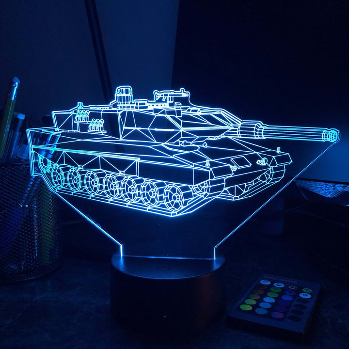 Leopard 2 Main Battle Tank  - 3D Optical Illusion Lamp - carve-craftworks-llc
