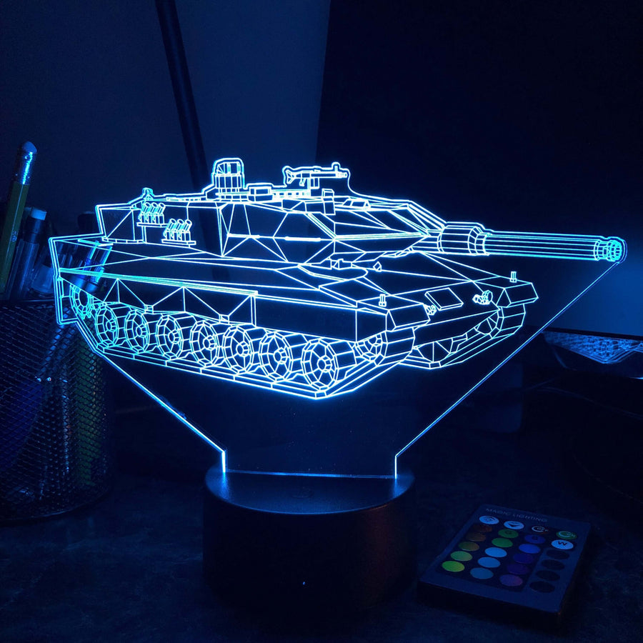 Leopard 2 Main Battle Tank  - 3D Optical Illusion Lamp - carve-craftworks-llc