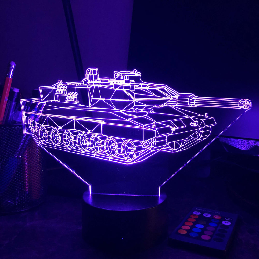 Leopard 2 Main Battle Tank  - 3D Optical Illusion Lamp - carve-craftworks-llc