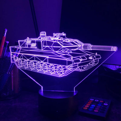 Leopard 2 Main Battle Tank  - 3D Optical Illusion Lamp - carve-craftworks-llc