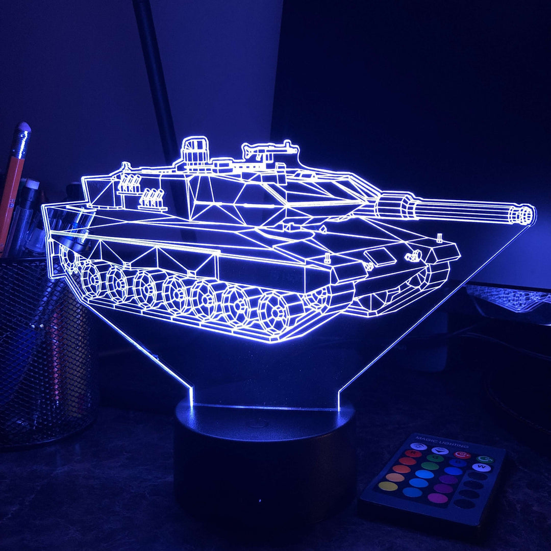 Leopard 2 Main Battle Tank  - 3D Optical Illusion Lamp - carve-craftworks-llc