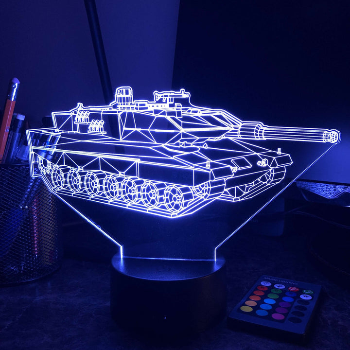 Leopard 2 Main Battle Tank  - 3D Optical Illusion Lamp - carve-craftworks-llc