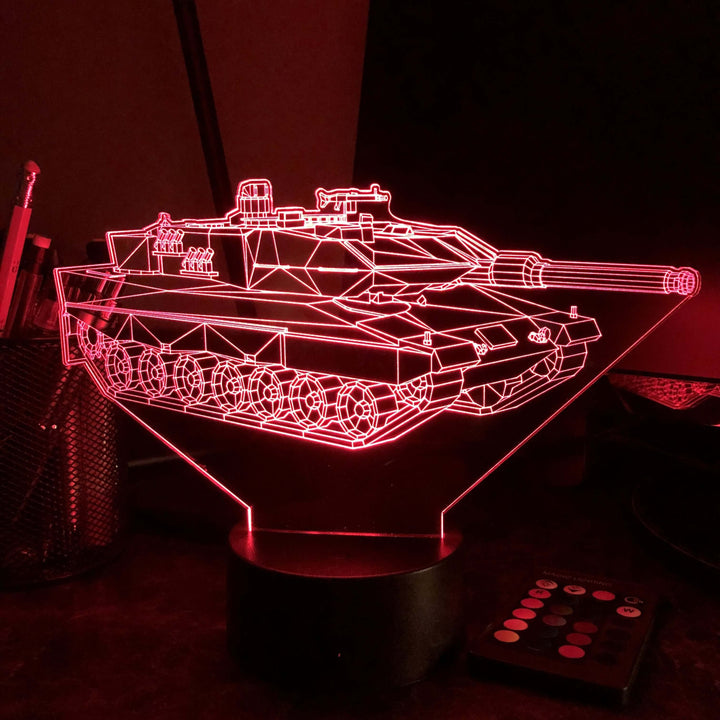 Leopard 2 Main Battle Tank  - 3D Optical Illusion Lamp - carve-craftworks-llc